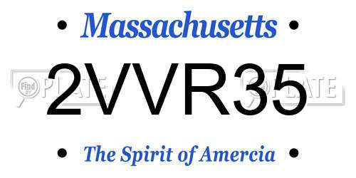 2VVR35 Massachusetts License Plate