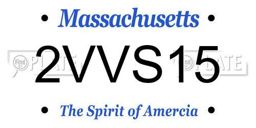 2VVS15 Massachusetts License Plate