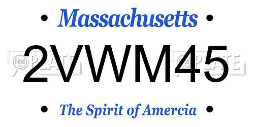 2VWM45 Massachusetts License Plate