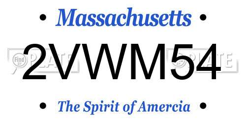 2VWM54 Massachusetts License Plate