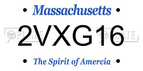 2VXG16 Massachusetts License Plate