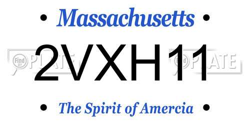 2VXH11 Massachusetts License Plate