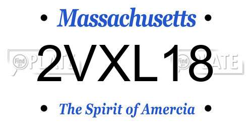 2VXL18 Massachusetts License Plate