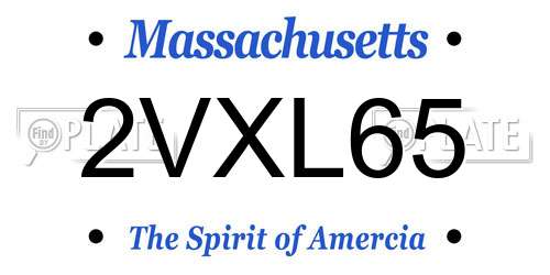 2VXL65 Massachusetts License Plate