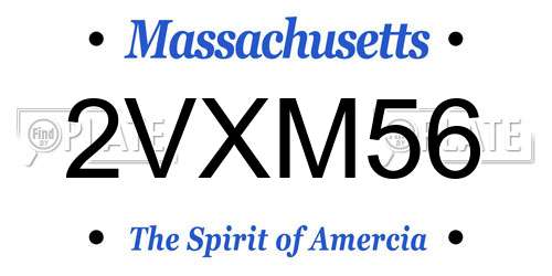 2VXM56 Massachusetts License Plate