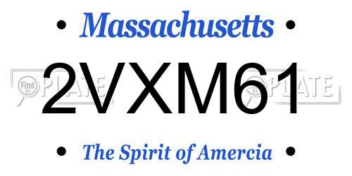 2VXM61 Massachusetts License Plate