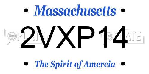 2VXP14 Massachusetts License Plate