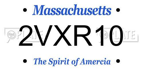 2VXR10 Massachusetts License Plate