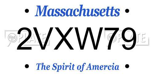 2VXW79 Massachusetts License Plate