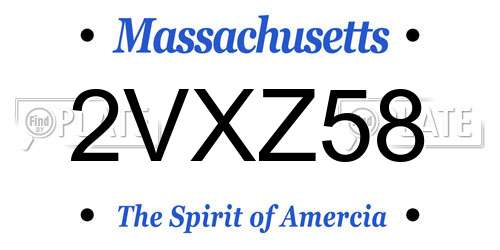 2VXZ58 Massachusetts License Plate