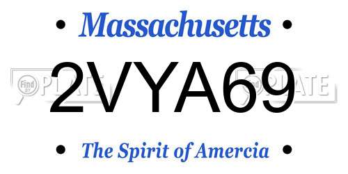 2VYA69 Massachusetts License Plate