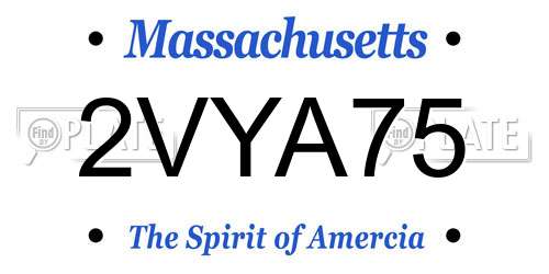 2VYA75 Massachusetts License Plate