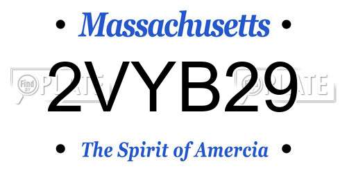 2VYB29 Massachusetts License Plate