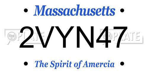 2VYN47 Massachusetts License Plate