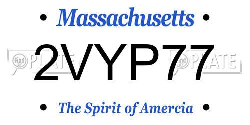 2VYP77 Massachusetts License Plate