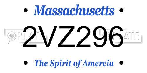 2VZ296 Massachusetts License Plate