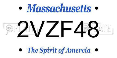 2VZF48 Massachusetts License Plate