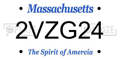 2VZG24 Massachusetts License Plate