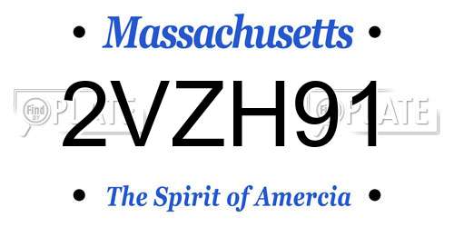 2VZH91 Massachusetts License Plate
