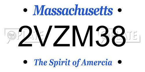 2VZM38 Massachusetts License Plate