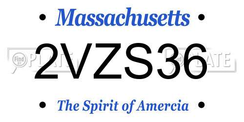 2VZS36 Massachusetts License Plate