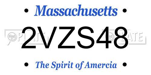 2VZS48 Massachusetts License Plate