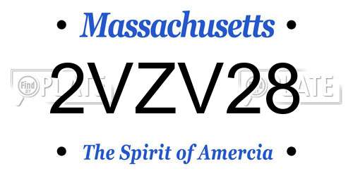 2VZV28 Massachusetts License Plate