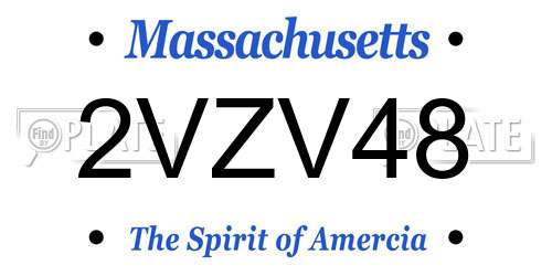2VZV48 Massachusetts License Plate