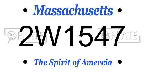 2W1547 Massachusetts License Plate