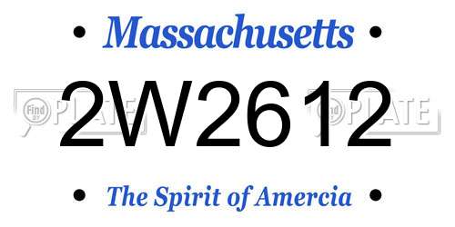 2W2612 Massachusetts License Plate