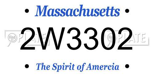 2W3302 Massachusetts License Plate