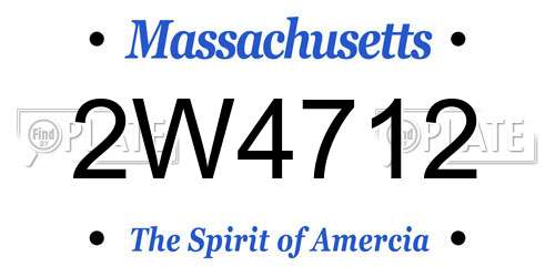 2W4712 Massachusetts License Plate