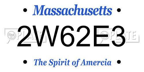 2W62E3 Massachusetts License Plate