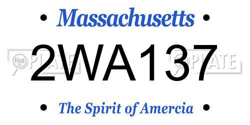 2WA137 Massachusetts License Plate