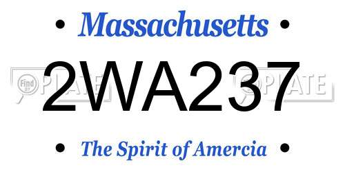 2WA237 Massachusetts License Plate