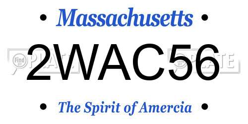 2WAC56 Massachusetts License Plate