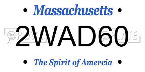 2WAD60 Massachusetts License Plate