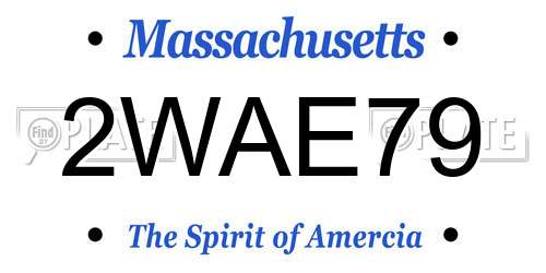 2WAE79 Massachusetts License Plate