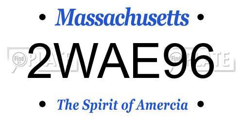 2WAE96 Massachusetts License Plate