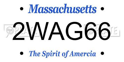 2WAG66 Massachusetts License Plate