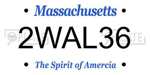 2WAL36 Massachusetts License Plate