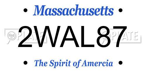 2WAL87 Massachusetts License Plate