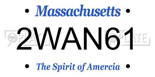 2WAN61 Massachusetts License Plate