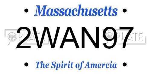 2WAN97 Massachusetts License Plate