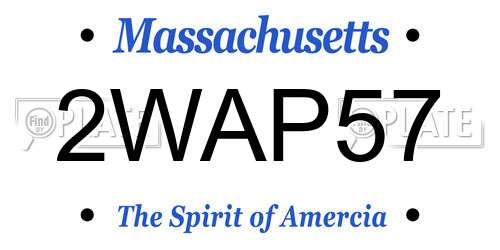 2WAP57 Massachusetts License Plate