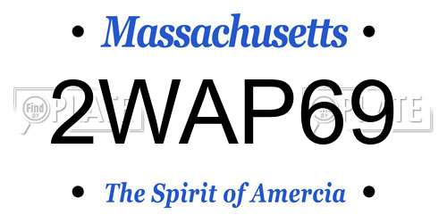 2WAP69 Massachusetts License Plate