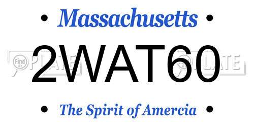 2WAT60 Massachusetts License Plate