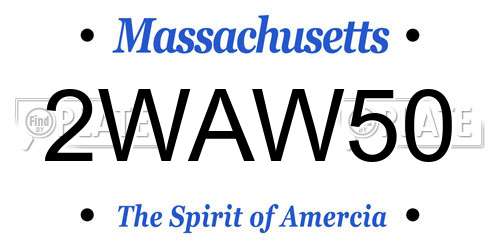 2WAW50 Massachusetts License Plate