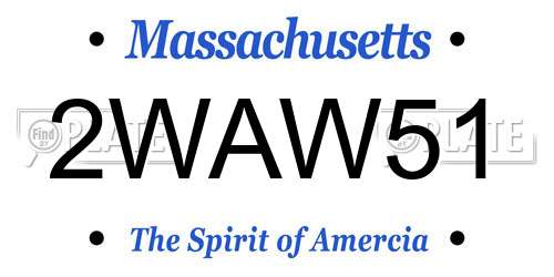 2WAW51 Massachusetts License Plate