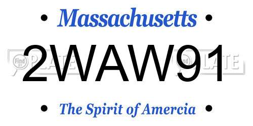 2WAW91 Massachusetts License Plate